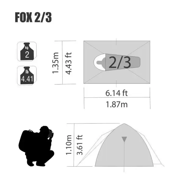 Barraca de Camping NTK Fox 2/3 pessoas - Image 5